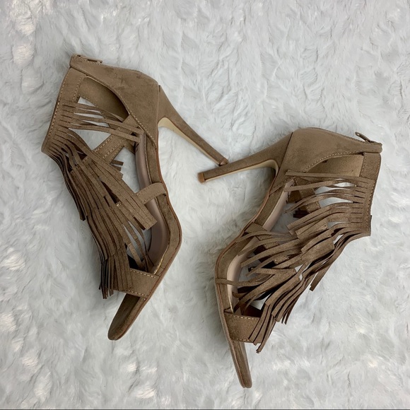 Taupe Fringe Sandal - Picture 5 of 8